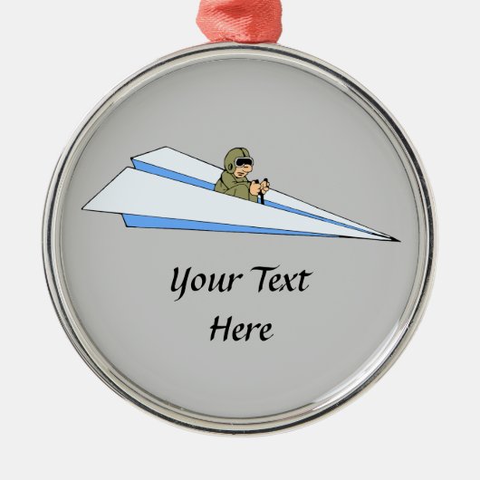 Pilotprogramm für Funny Paper Silbernes Ornament (Vorne)