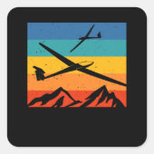 Pilotprogramm für Gleitschirmflieger Quadratischer Aufkleber (Vorderseite)