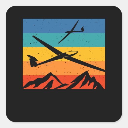 Pilotprogramm für Gleitschirmflieger Quadratischer Aufkleber (Vorderseite)