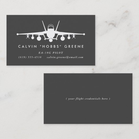 Pilotprogramm für Growler-Kämpfer der EA-18G mit e Visitenkarte (Vorne/Hinten)