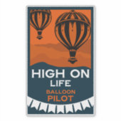 Pilotprogramm für Heißluftballon Aufkleber (Vorderseite)