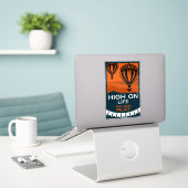 Pilotprogramm für Heißluftballon Aufkleber (Laptop auf Schreibtisch)