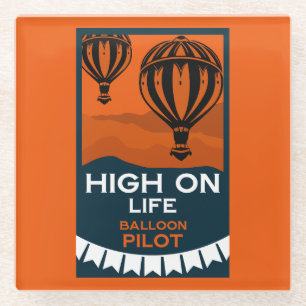 Pilotprogramm für Heißluftballon Glasuntersetzer