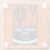 Pilotprogramm für Heißluftballon Glasuntersetzer (Rückseite)