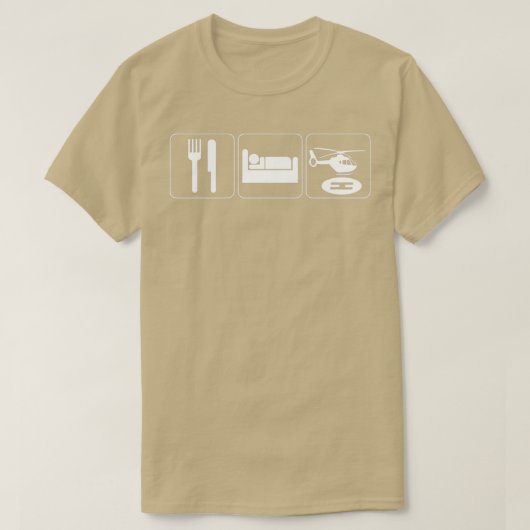 Pilotprogramm für Hubschrauber fressen Schlafhubsc T-Shirt (Design vorne)