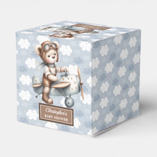 Pilotprogramm für klassische Teddybären Blue Baby  Geschenkschachtel (Rückseite)
