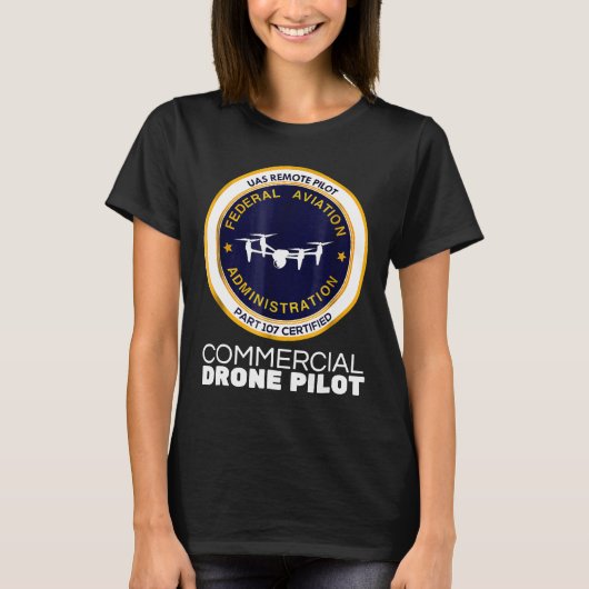 Pilotprogramm für Kommerzielle Drohne T-Shirt (Vorderseite)