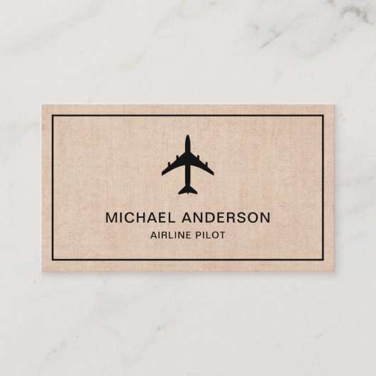 Pilotprogramm für Luftfahrzeuge mit rustikalem Bur Visitenkarte (Vorderseite)