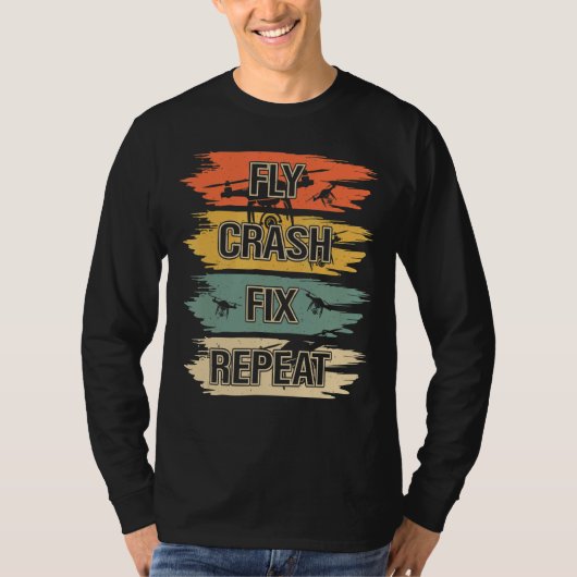 Pilotprogramm für Mens Drone-Fly-Crash-Fix-Reparat T-Shirt (Vorderseite)