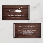 Pilotprogramm für moderne Rustikal-Holzhubschraube Visitenkarte (Vorne/Hinten)