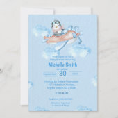 Pilotprogramm für niedliche Blaue Pinguine Einladung (Vorderseite)