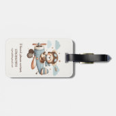 Pilotprogramm für niedliche Teddybären Personalisi Gepäckanhänger (Rückseite horizontal)
