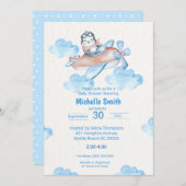 Pilotprogramm für niedliche Wasserfarbe Einladung (Vorne/Hinten)