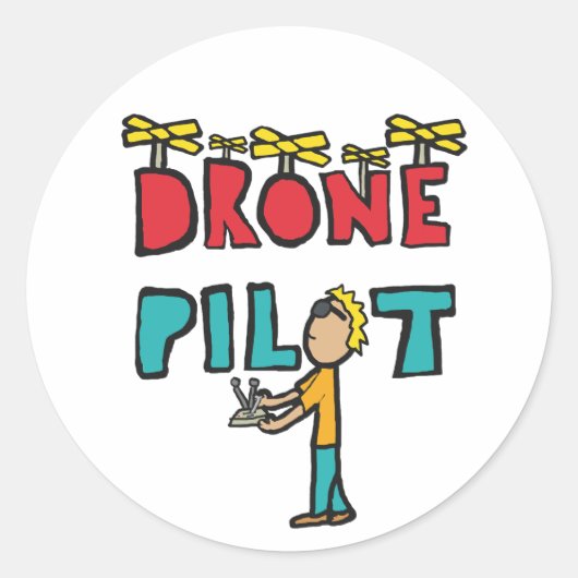 Pilotprogramm für RC Drone Runder Aufkleber (Vorderseite)