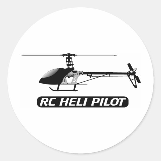 Pilotprogramm für RC-Hubschrauber Runder Aufkleber (Vorderseite)