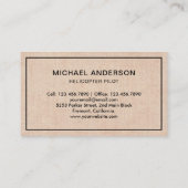 Pilotprogramm für rustikale Hubschrauber Visitenkarte (Rückseite)