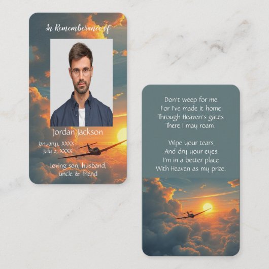 Pilotprogramm für Speicherkarten-Flugzeuge Visitenkarte (Vorne/Hinten)