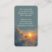 Pilotprogramm für Speicherkarten-Flugzeuge Visitenkarte (Rückseite)