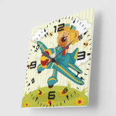 Pilotprogramm für Teddy Bear Quadratische Wanduhr (Winkel)