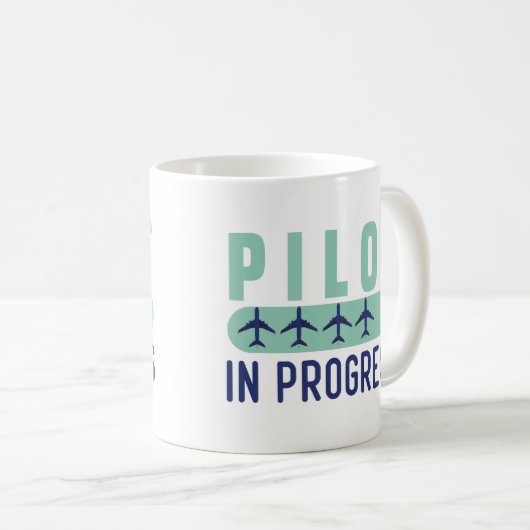Pilotprogramm im Gange Funny Pilot Student Abschlu Kaffeetasse (VorderseiteRechts)