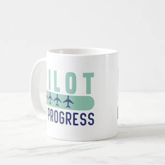 Pilotprogramm im Gange Funny Pilot Student Abschlu Kaffeetasse (Vorderseite Links)