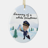 Pilotprogramm in Uniform mit Weihnachts-Thema Keramik Ornament (Rechts)