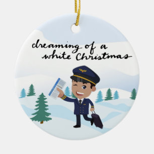 Pilotprogramm in Uniform mit Weihnachts-Thema Keramik Ornament