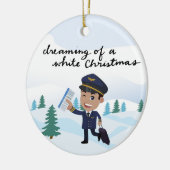 Pilotprogramm in Uniform mit Weihnachts-Thema Keramik Ornament (Links)