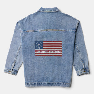 Pilotprojekt USA Flag No Mandats Medical Tyranny M Jeansjacke