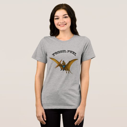 Pilotreise auf einem fliegenden Pterosaurier Dinos Tri-Blend Shirt (Vorderseite voll)