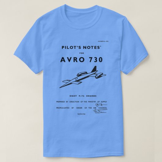 Pilots Notes for Avro T-Shirt (Design vorne)