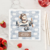 Pilotthema "Baby Shower Napkins Blue Teddy Bear" Serviette (Beispiel)