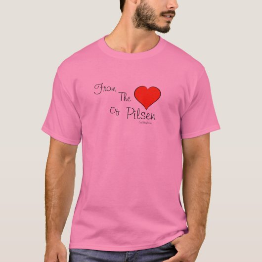 Pilsen - vom Herzen von T-Shirt (Vorderseite)