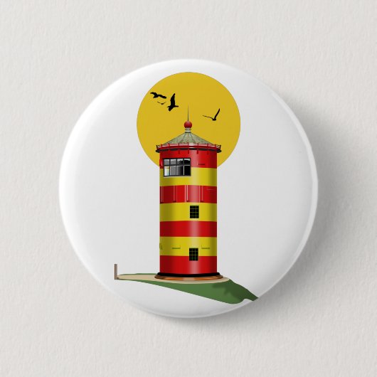 Pilsum Lighthouse Deutschland Button (Vorderseite)