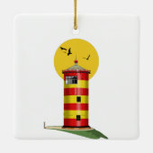 Pilsum Lighthouse Deutschland Keramikornament (Rückseite)