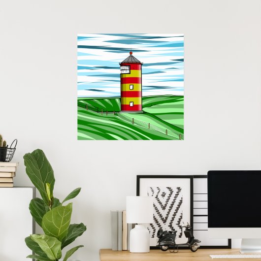 Pilsum Lighthouse Pilsumer Leuchtturm Poster (Heimbüro)
