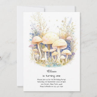Pilz 1. Geburtstag Einladung