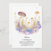 Pilz 1. Geburtstag Einladung (Vorne/Hinten)