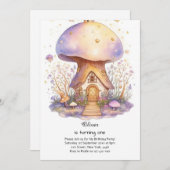 Pilz 1. Geburtstag Einladung (Vorne/Hinten)