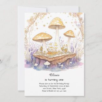 Pilz 1. Geburtstag Einladung