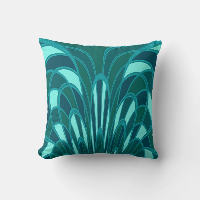 Pilz Abstrakt - Art Deco - Ozean Kissen (Vorderseite)