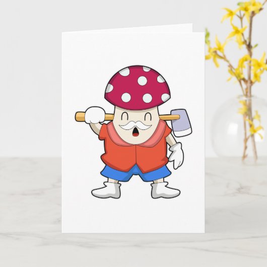 Pilz als Bauer mit Ax Karte (Gelbe Blume)