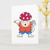 Pilz als Bauer mit Axt Karte (Gelbe Blume)