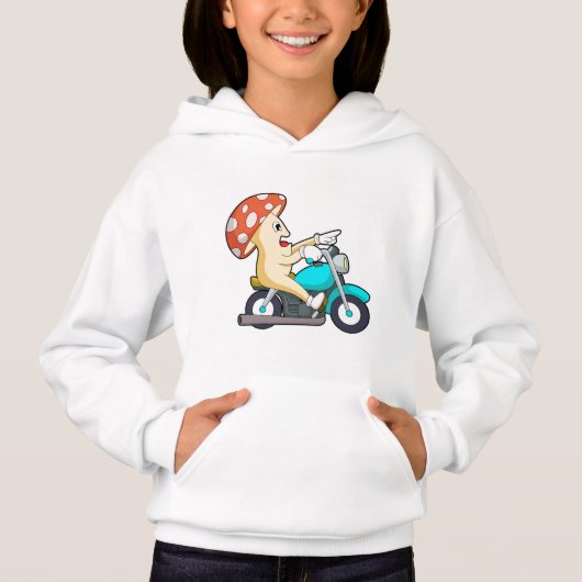 Pilz als Fahrrad mit Motorrad Hoodie (Vorderseite)