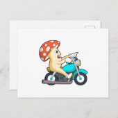 Pilz als Fahrrad mit Motorrad Postkarte (Vorne/Hinten)