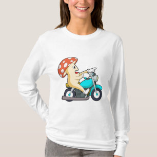 Pilz als Fahrrad mit Motorrad T-Shirt