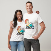 Pilz als Fahrrad mit Motorrad T-Shirt (Unisex)