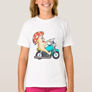 Pilz als Fahrrad mit Motorrad T-Shirt