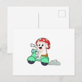 Pilz als Fahrrad mit Scooter.PNG Postkarte (Vorne/Hinten)