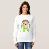 Pilz als Skifahrer mit Ski Sweatshirt (Vorne ganz)